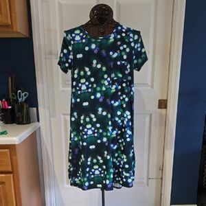 LuLaRoe Vibrant Blue and Green Midi Dress